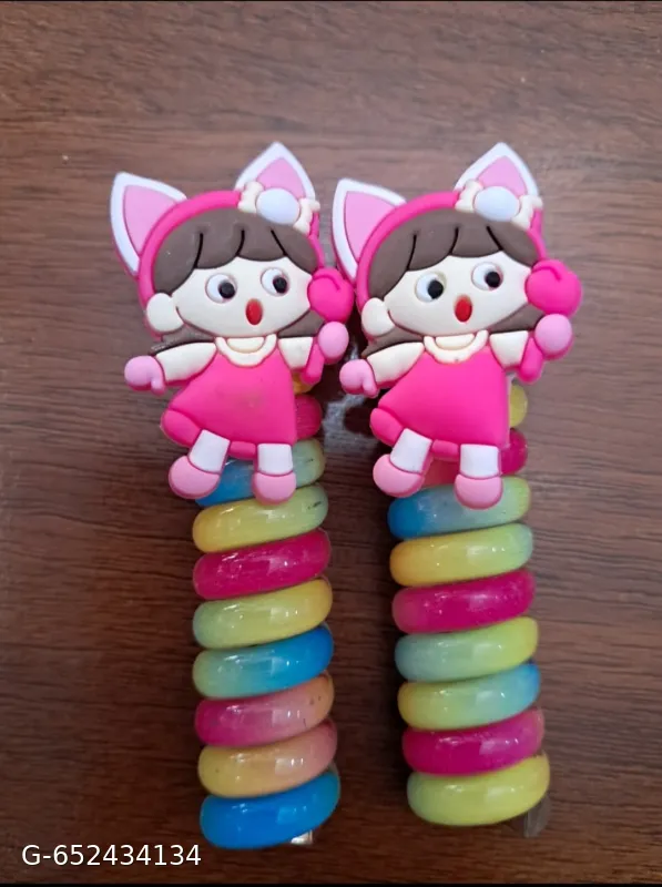 Cute Kitty Girl Cartoon Hair Clips (Pair)