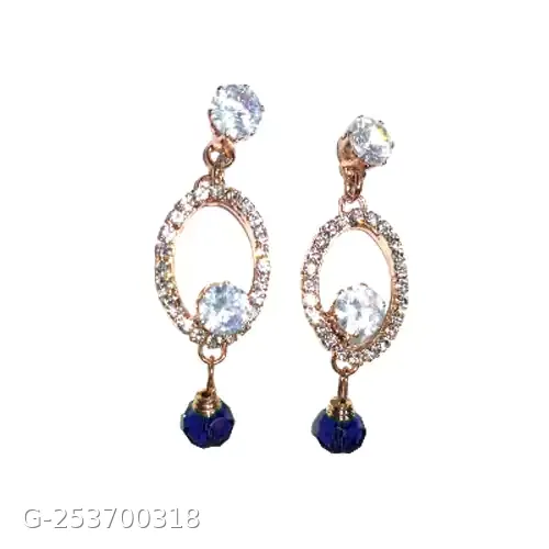 Brass Golden,big Stone Round Jumka Earring Red