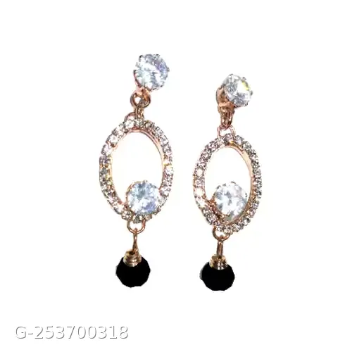 Brass Golden,big Stone Round Jumka Earring Red