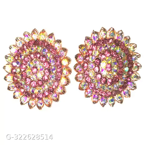 Round Earing mehroon