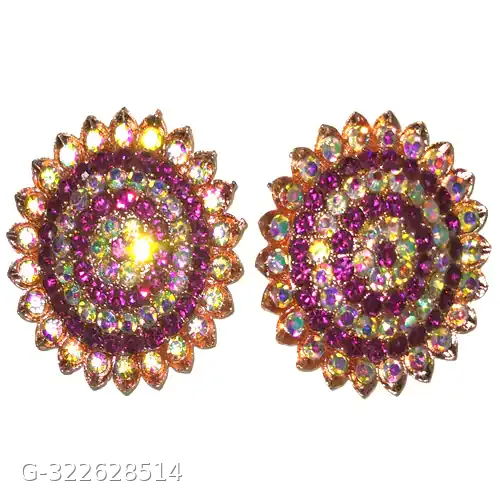 Round Earing mehroon